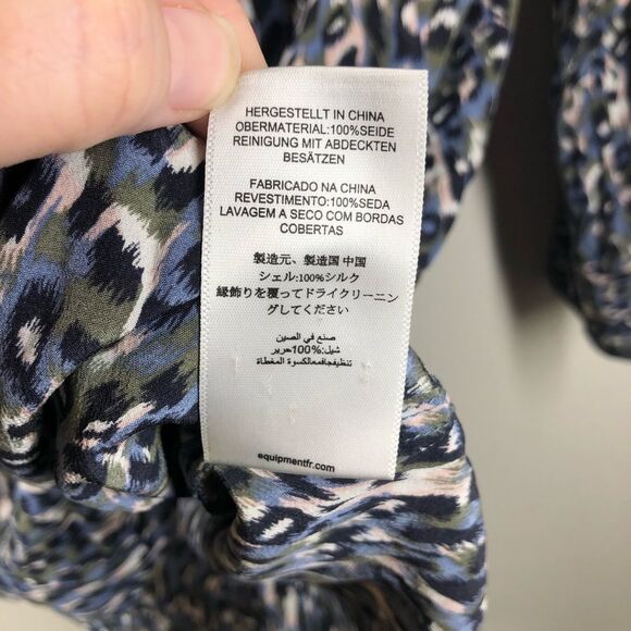 Equipment Femme Silk Shirt Dress Long Sleeve Animal Print Size Small - Picture 7 of 7